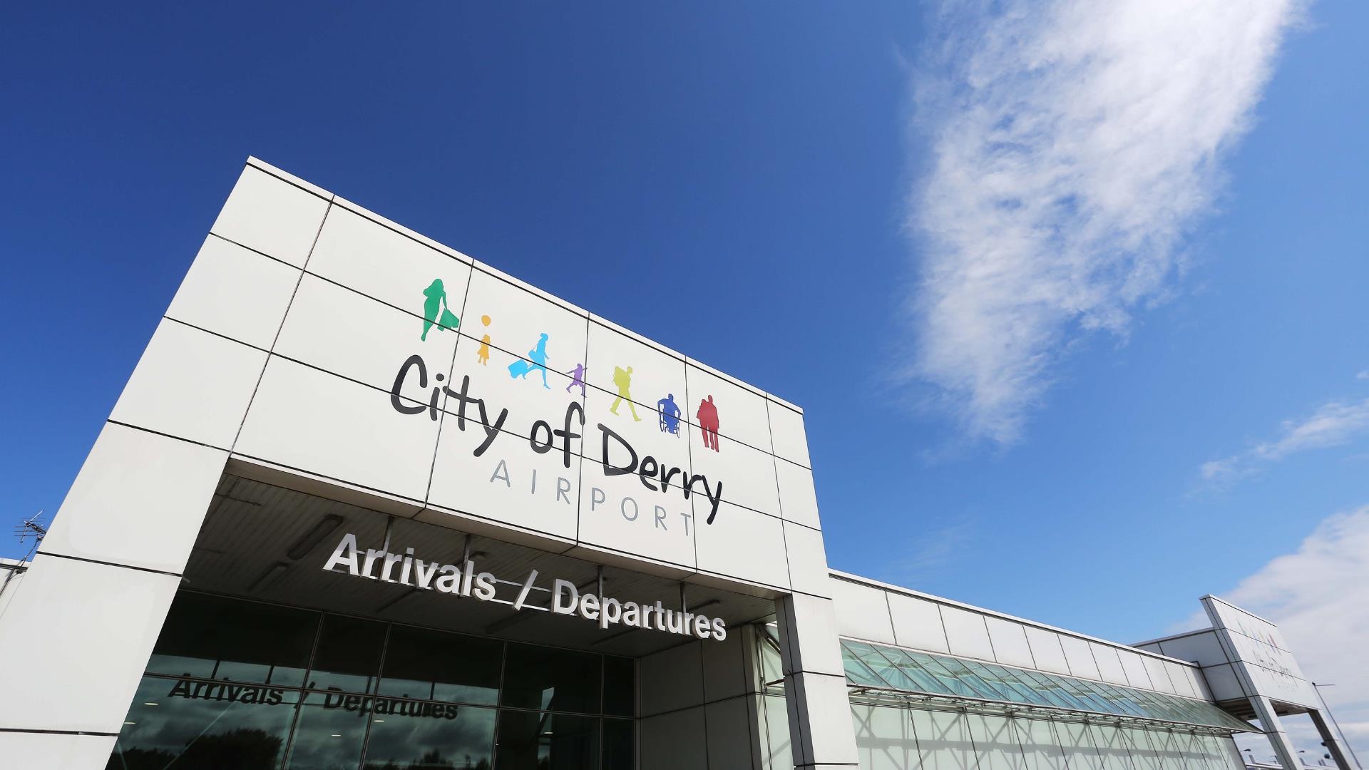 The terminal entrance at City of Derry Airport