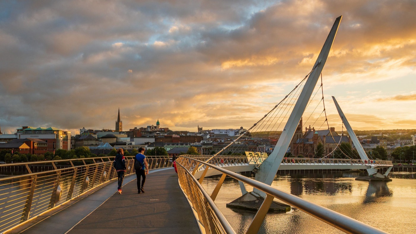 The Peace Bridge over the River Foyle, Derry